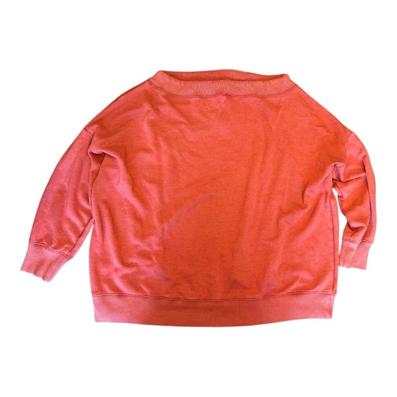 Aerie Warm Rust/Light Red Pullover Wide Neck Oversized Sweatshirt Size XL - Picture 4 of 7